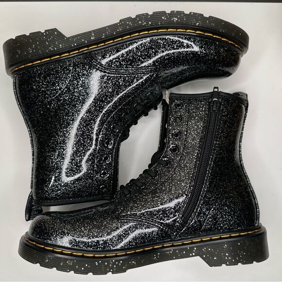 NEW Dr. Martens 1460 Y Cosmic Glitter Black Combat Boots Juniors 6, Women’s US 6 - Picture 3 of 13